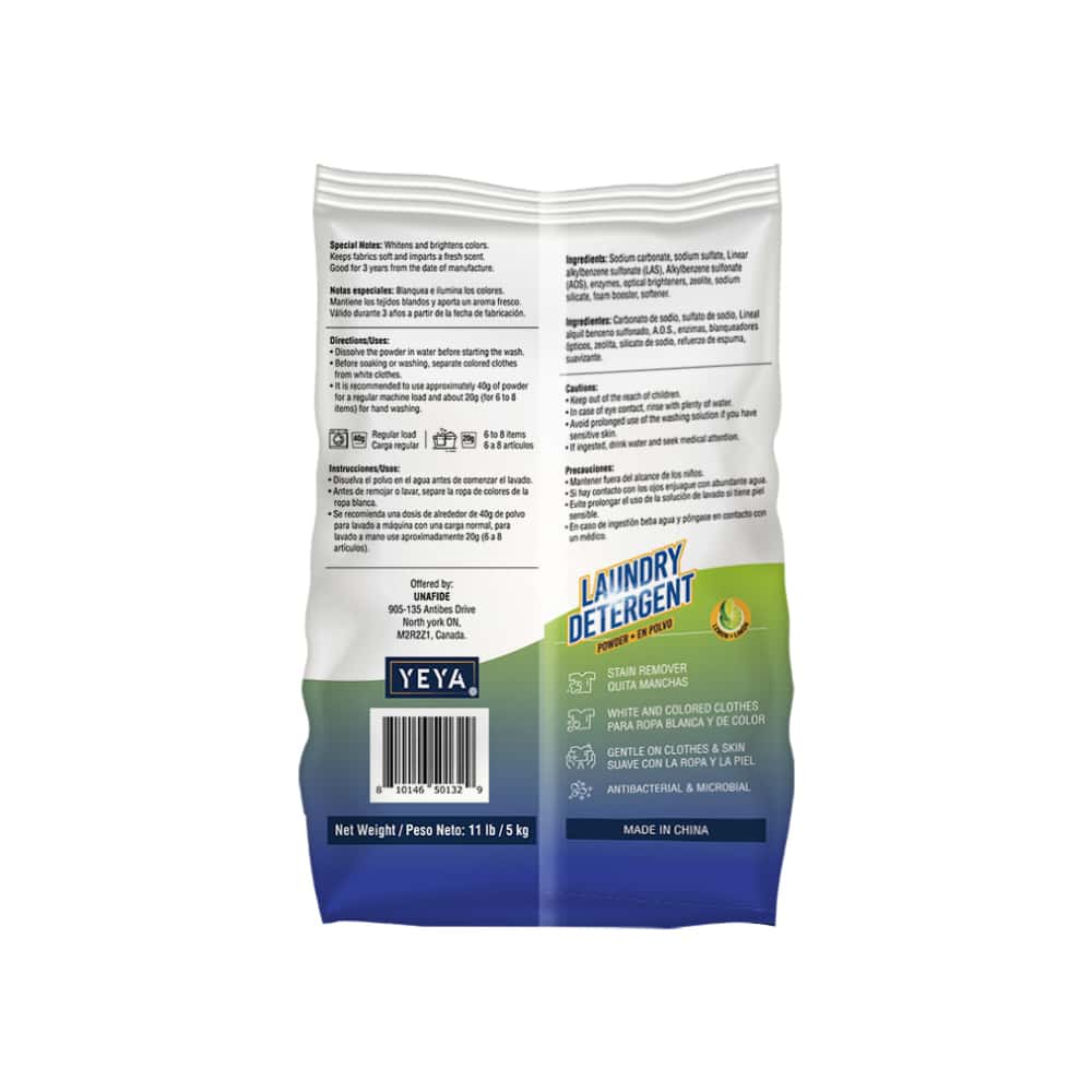Detergente en polvo con aroma a limón Yeya (3 x 5 kg / 11 lb) - Miniatura 3
