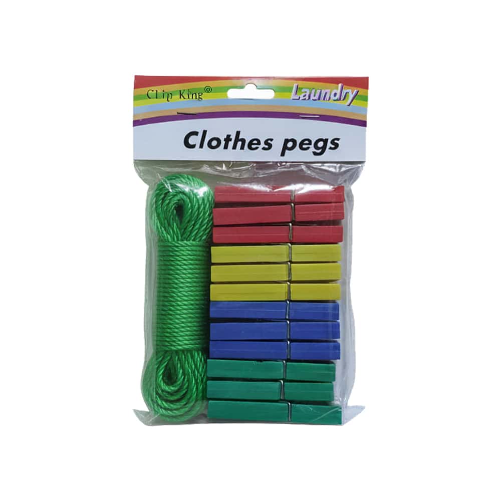 Pinza plástica para ropa con soga para tender Ray (12 U) - Miniatura 3