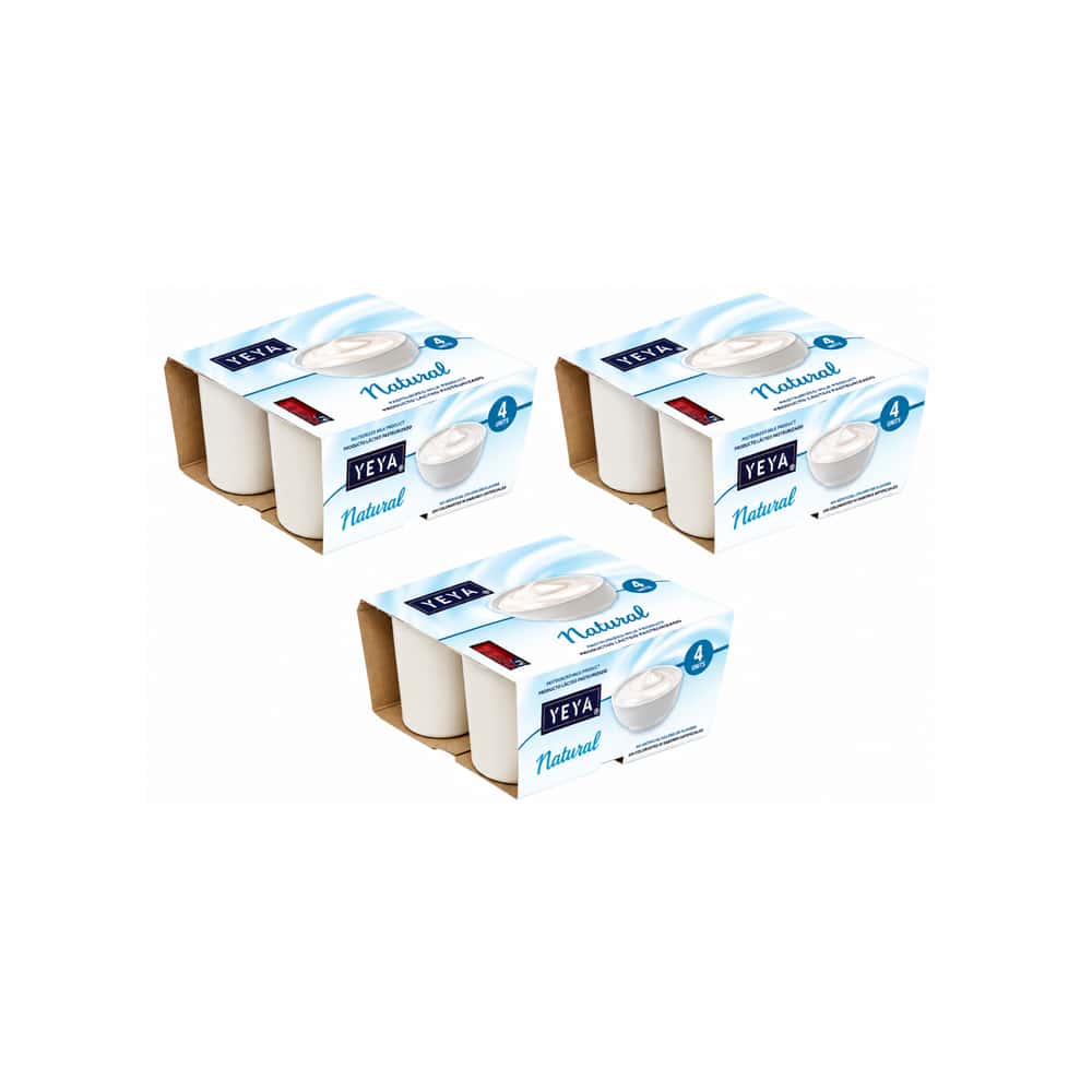 Yogurt pasteurizado natural YEYA (12 x 125 g / 4.41 oz) - Miniatura 1