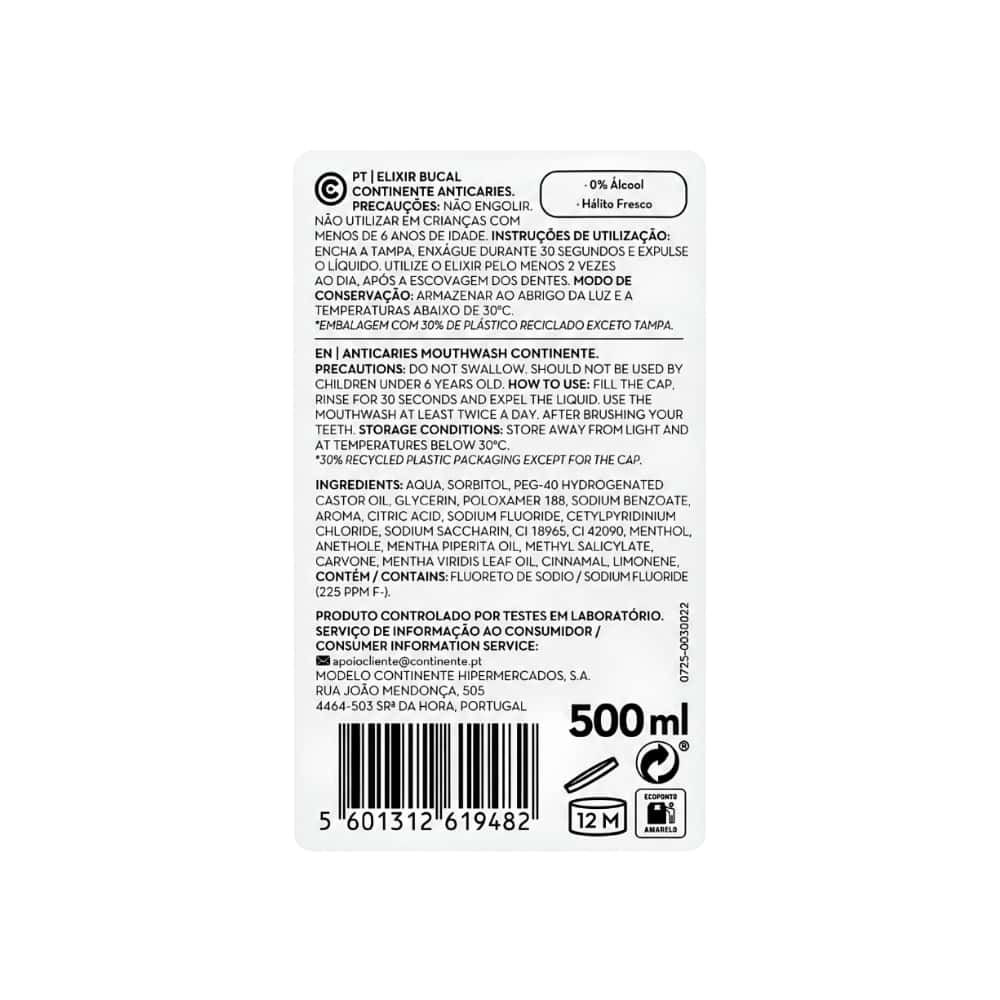 Enjuague bucal anticaries con fluoruro de sodio 225 ppm (500 ml / 16.91 floz) - Miniatura 3