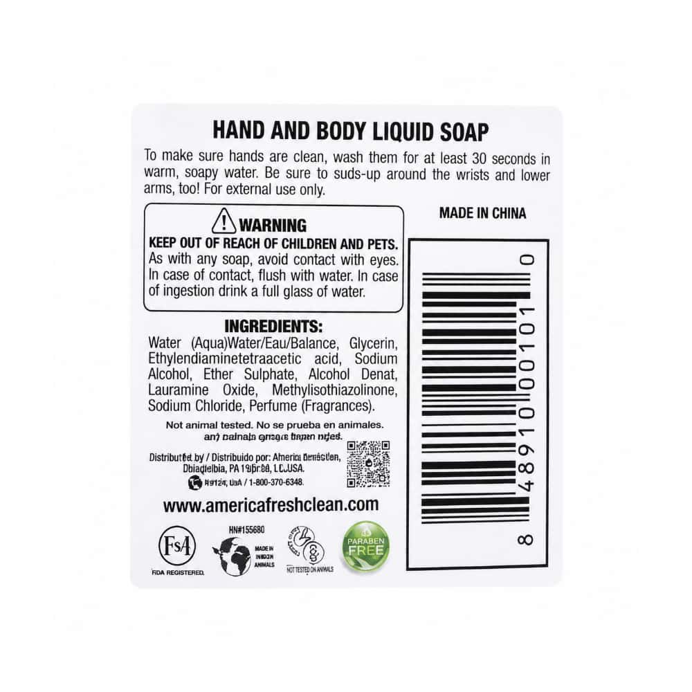 Jabón líquido de rosas para manos América Fresh (4 x 300 ml / 10.10 oz) - Miniatura 3