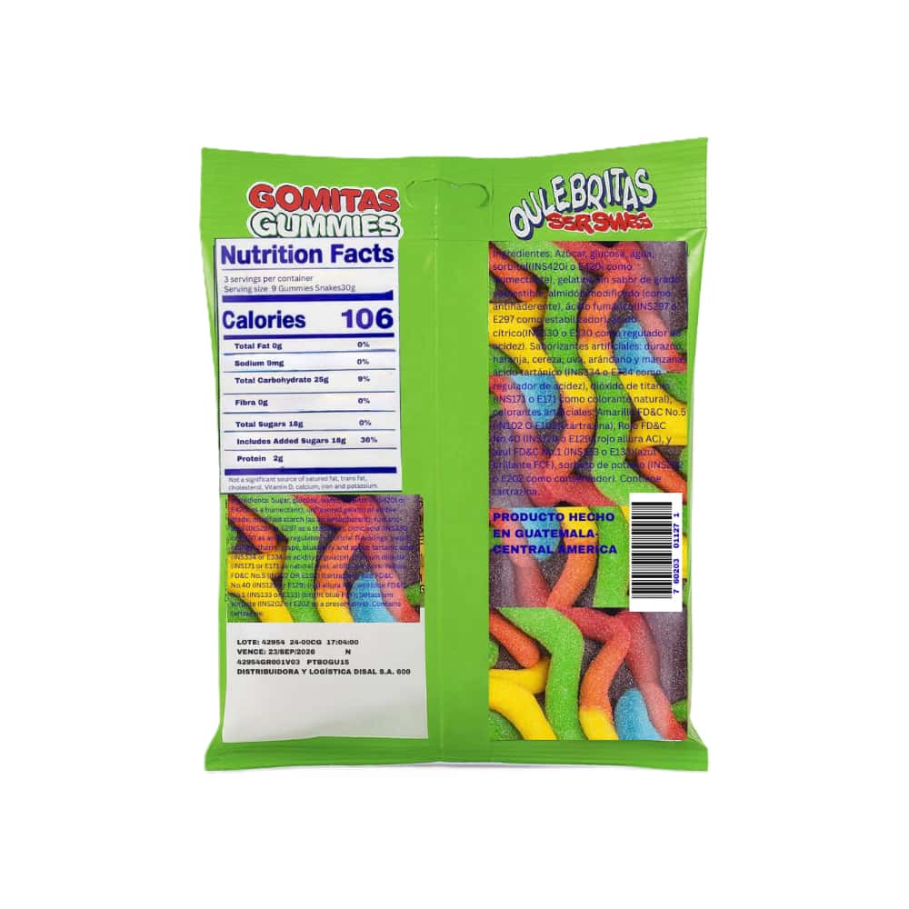 Gomitas de culebritas Guandy (100 g / 3.50 oz) - Miniatura 2