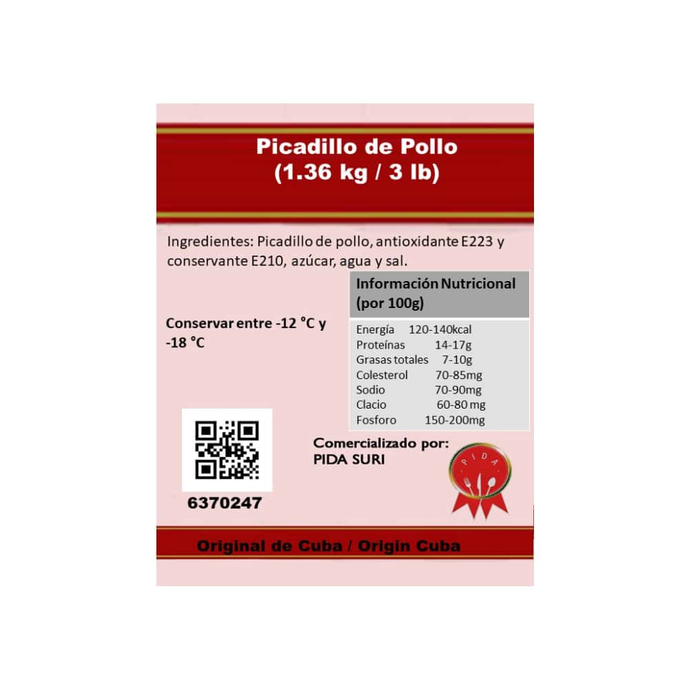 Picadillo de pollo Pida (1.36 kg / 3 lb) - Miniatura 3