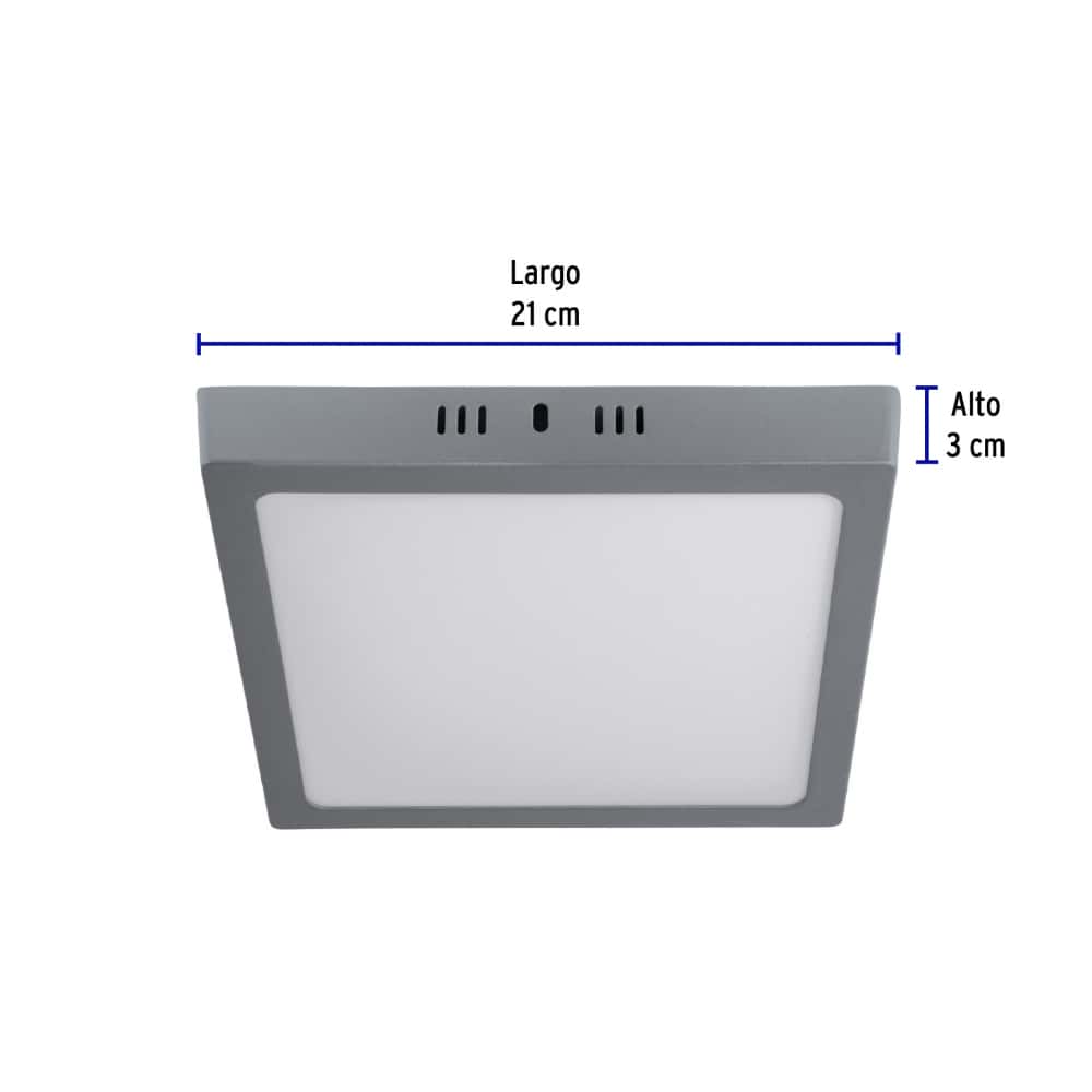 Luminario cuadrado gris LED 18 W Volteck PLA-220L - Miniatura 6