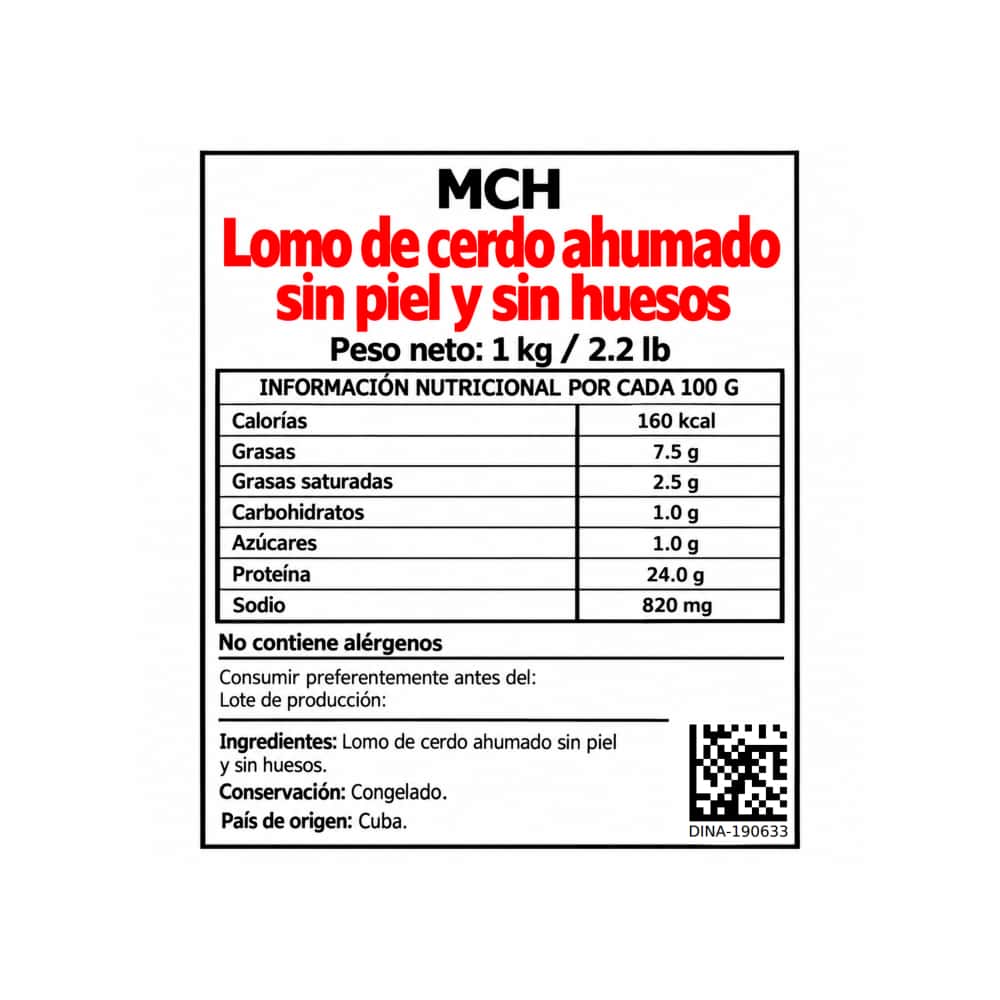 Lomo de cerdo ahumado sin piel y sin huesos MCH (1 kg / 2.2 lb) - Miniatura 3