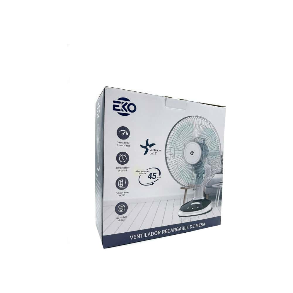 Ventilador de mesa recargable de 12'' EKO EKO5201B - Miniatura 4