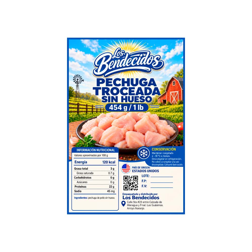 Pechuga troceada sin hueso Los Bendecidos (454 g / 1 lb) - Miniatura 2