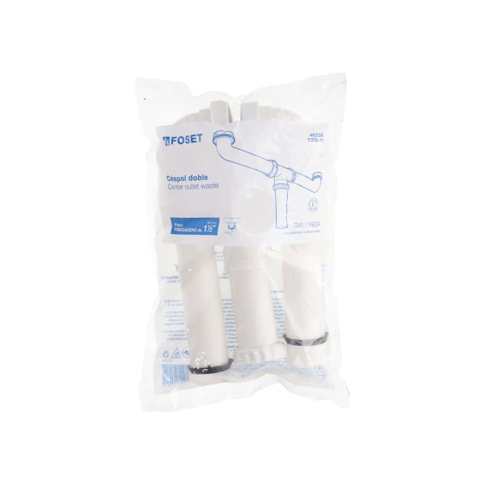 Cifa doble de fregadero 1 1/2 pulgadas Foset - Miniatura 3