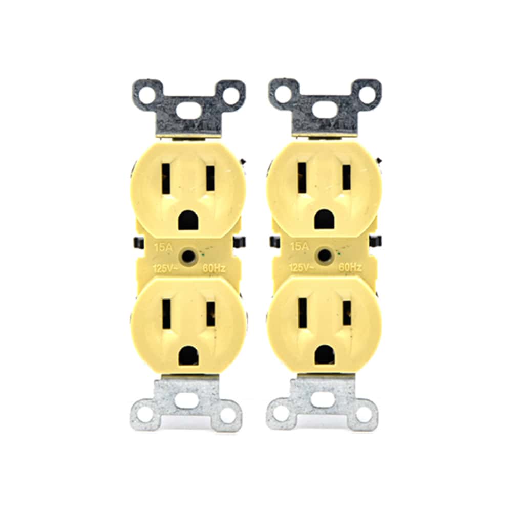 Set de 2 tomacorriente doble de 125 V / 15 A con tapa Troen - Miniatura 2