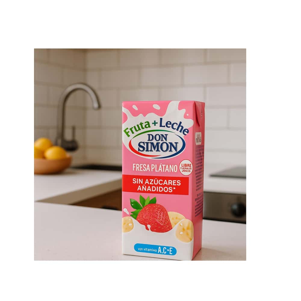 Bebida refrescante de zumo de fruta + leche sabor fresa y plátano Don Simon (24 x 200 ml) - Miniatura 5