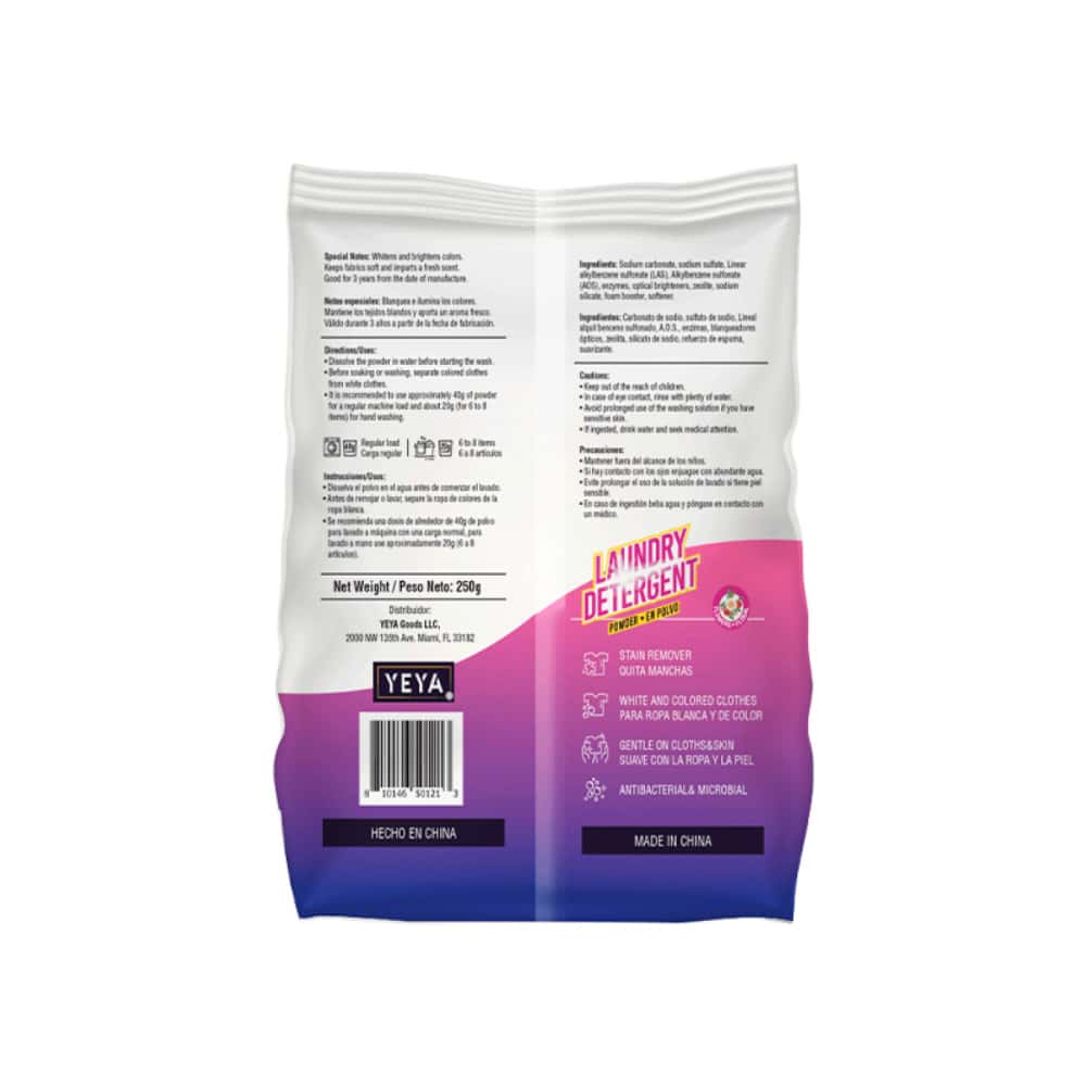 Detergente en polvo con aroma a flores YEYA (10 x 250 g / 8.8 oz) - Miniatura 3