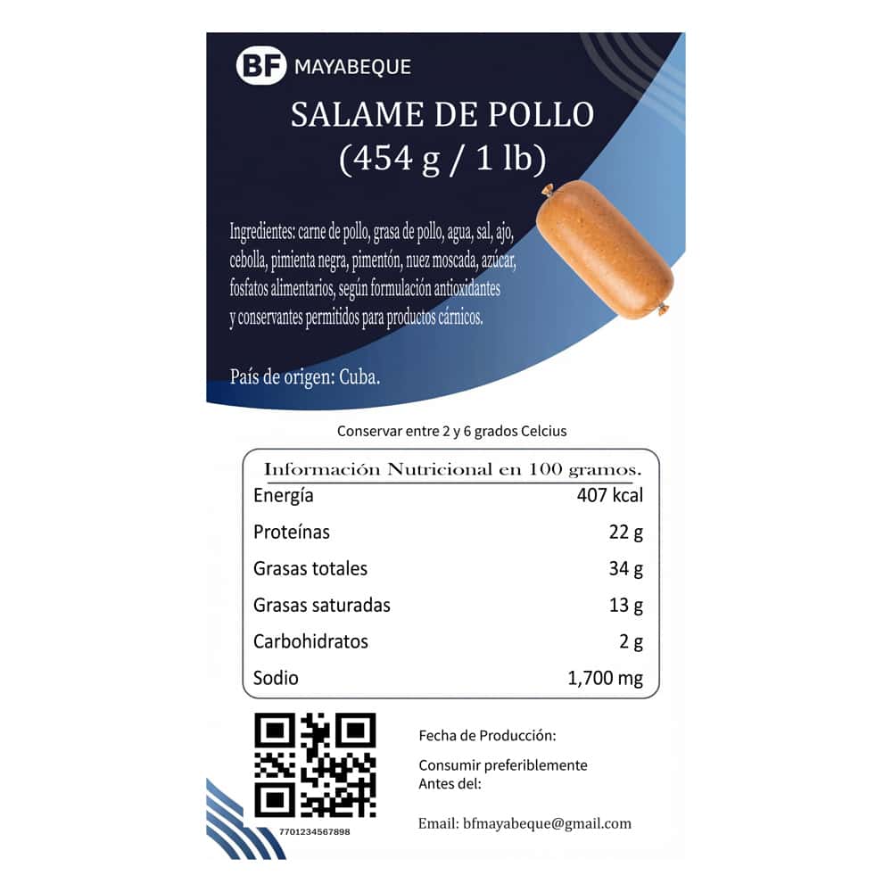 Salame de pollo BF Mayabeque (454 g / 1 lb) - Miniatura 2