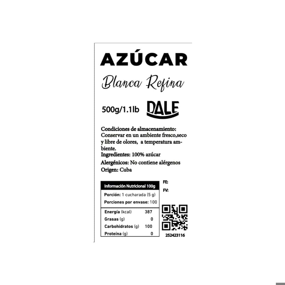 Azúcar blanca refina Dale (500 g / 1.1 lb) - Miniatura 3