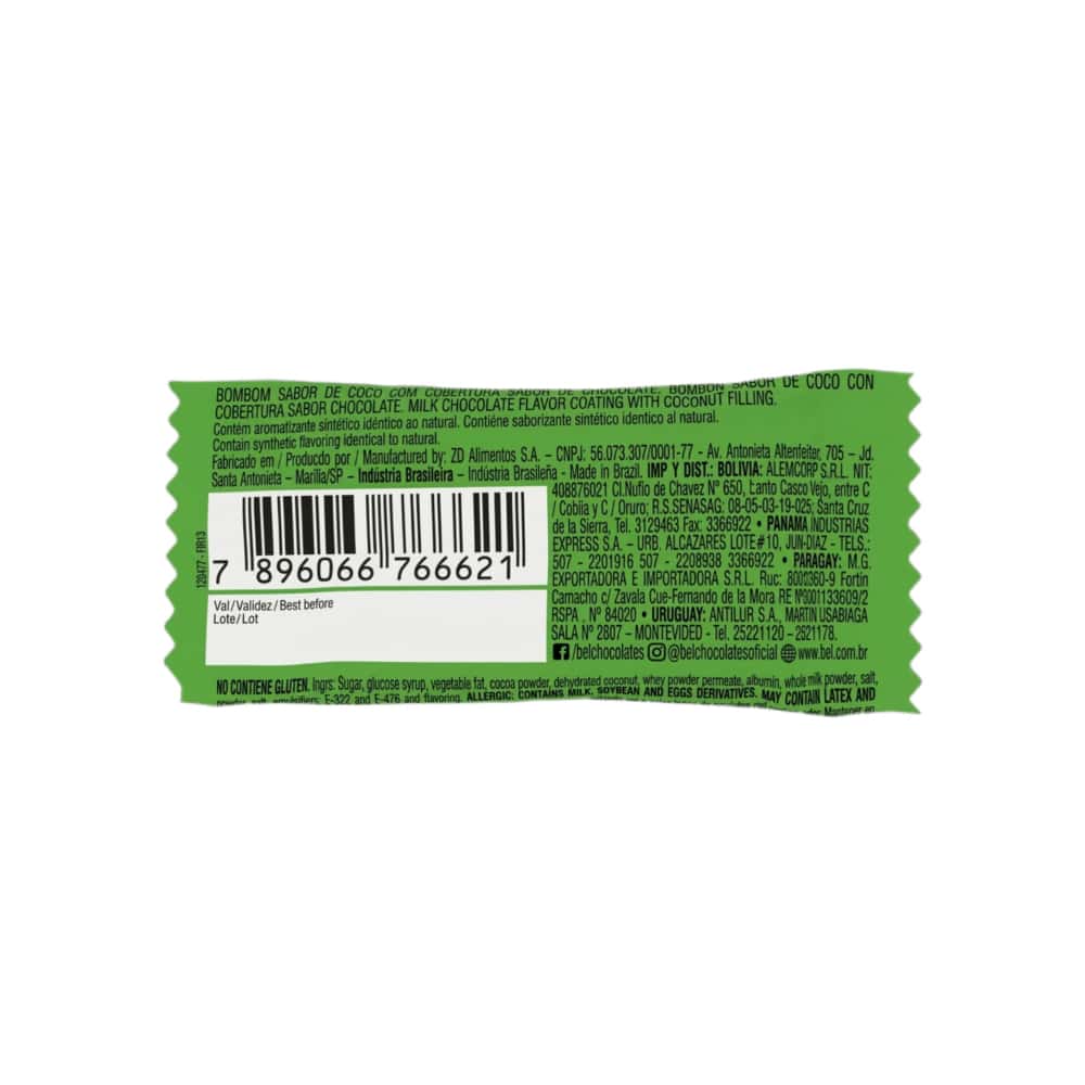 Bombón de chocolate relleno de crema de coco Bel (9 g / 0.32 oz) - Miniatura 3