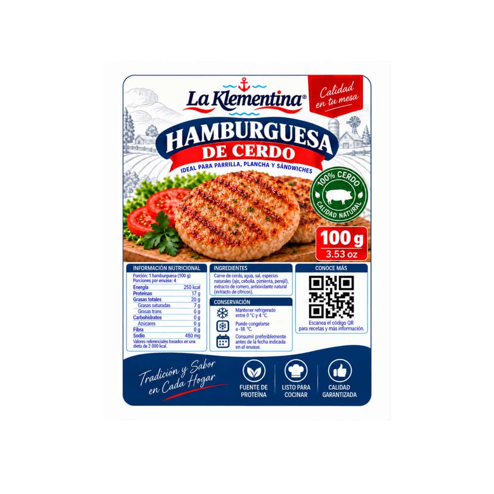Hamburguesa de cerdo La Klementina (100 g / 3.53 oz) - Miniatura 2