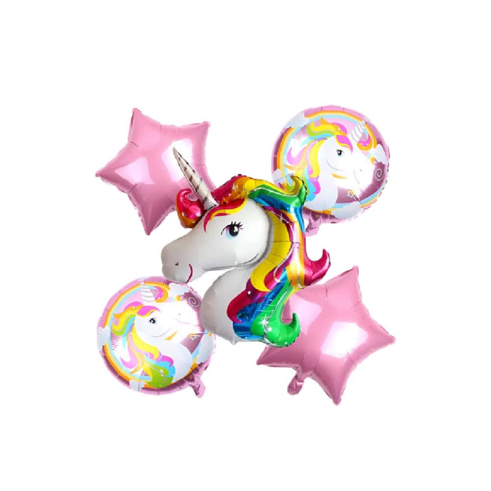 Set de globos con temática de unicornio (5 U) - Miniatura 4