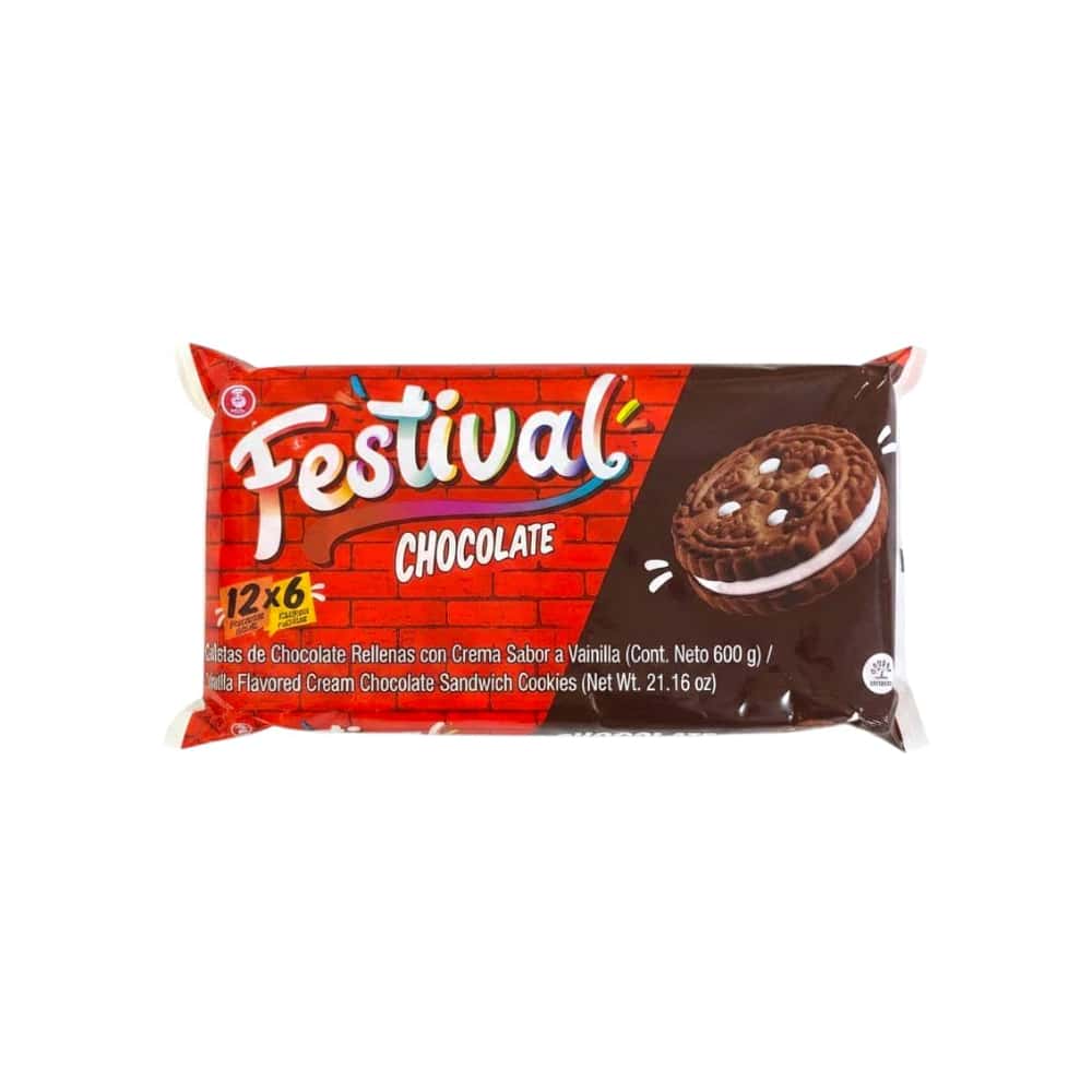 Galletas de chocolate rellenas de crema de vainilla Festival Noel (600 g / 1.32 lb) - Miniatura 1