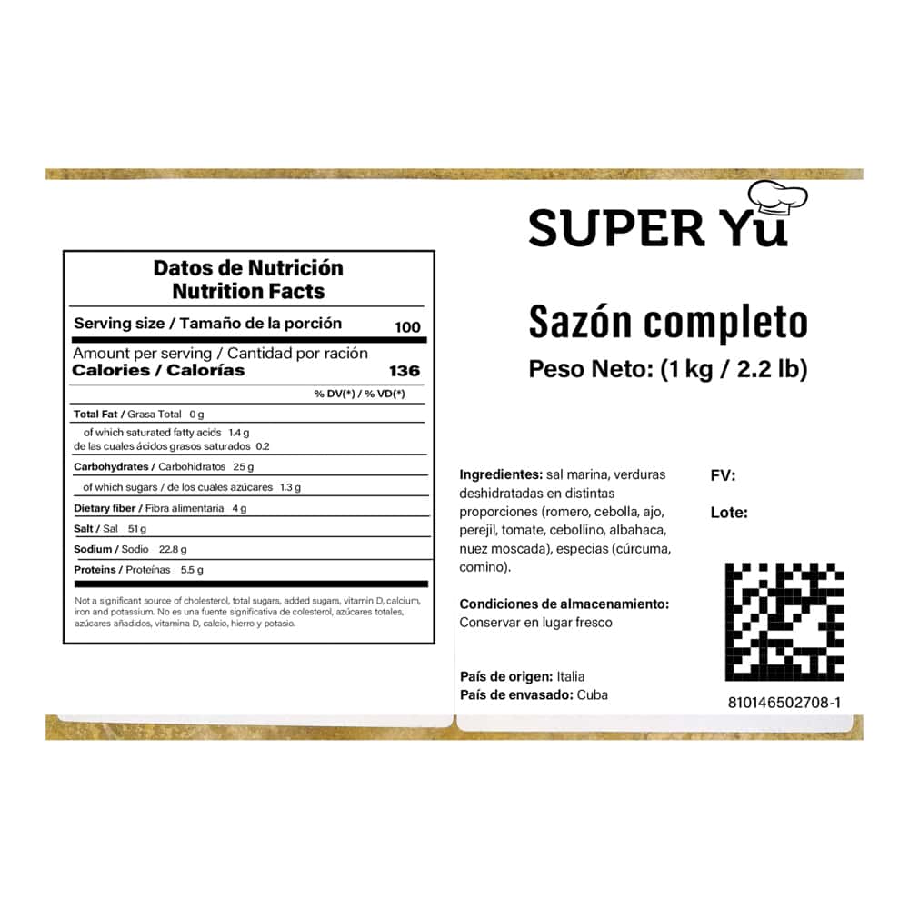 Sazón completo Super Yu (1 kg / 2.2 lb) - Miniatura 3