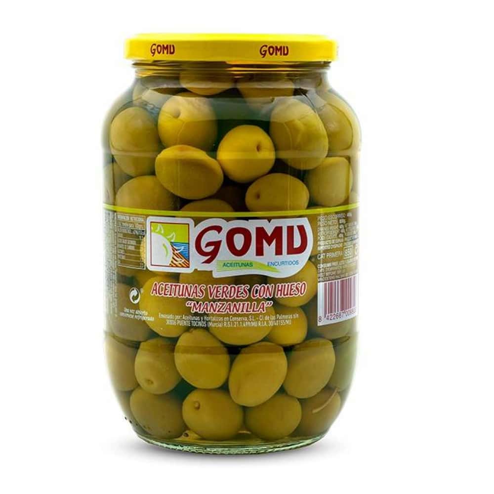 Aceitunas verdes con hueso manzanilla Gomu (800 g / 1.76 lb) - Miniatura 1