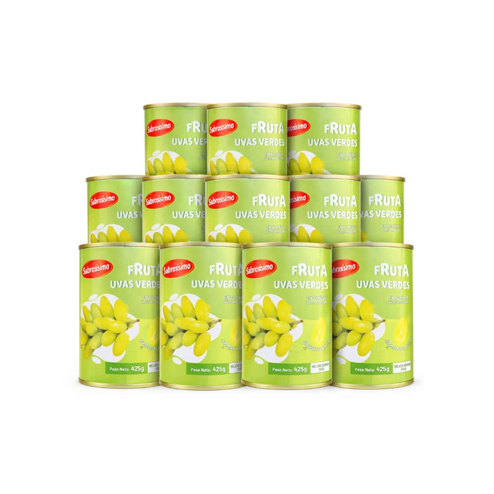 Combo Uvas verdes en almíbar Sabrosísimo (12 x 425 g / 14.99 oz) - Miniatura 1