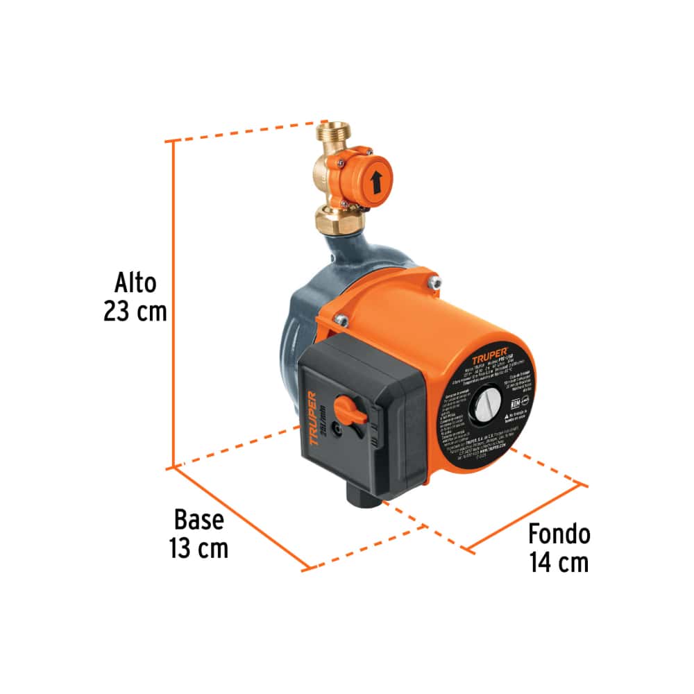 Bomba presurizadora ajustable 1/6 HP Truper PRE-1/6R - Miniatura 3