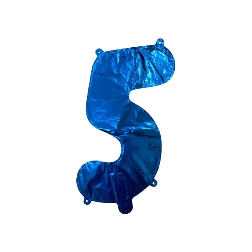 Globo azul número 5 Balloon (16 pulgadas) - Miniatura 2