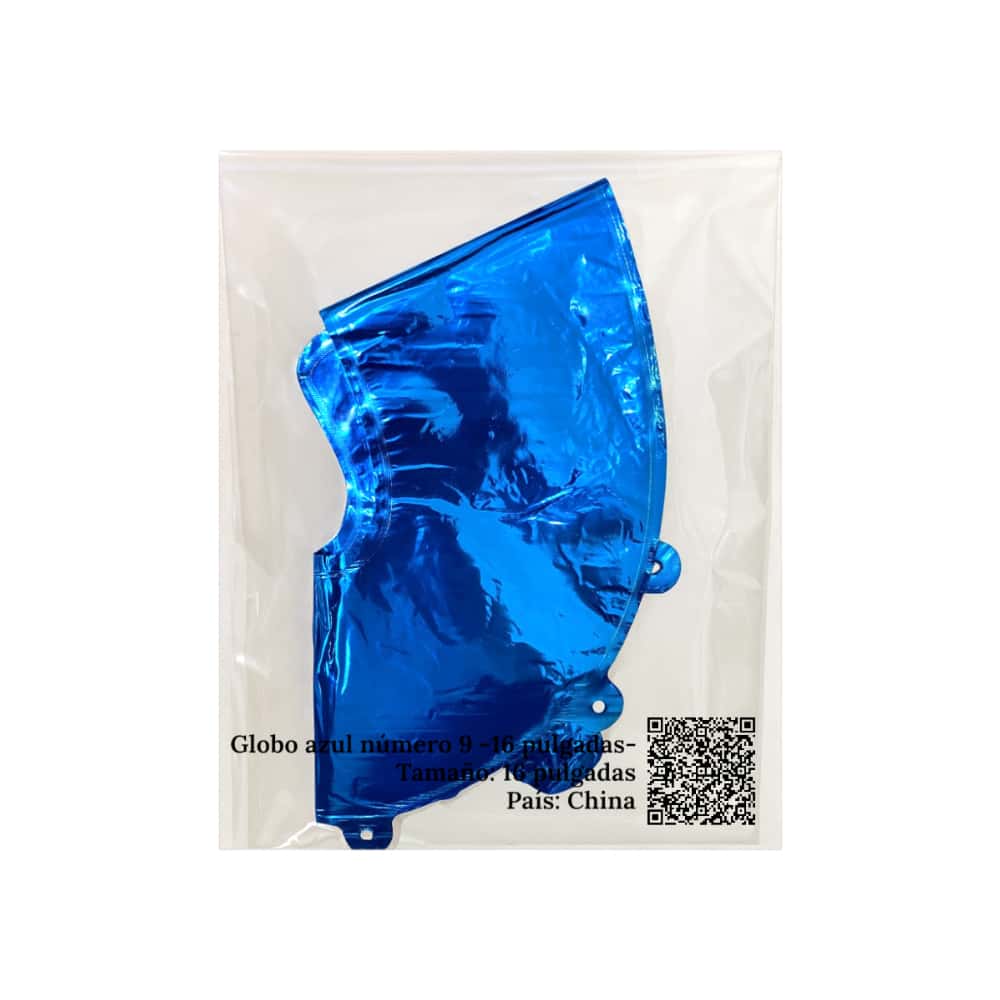 Globo azul número 9 Balloon (16 pulgadas) - Miniatura 3