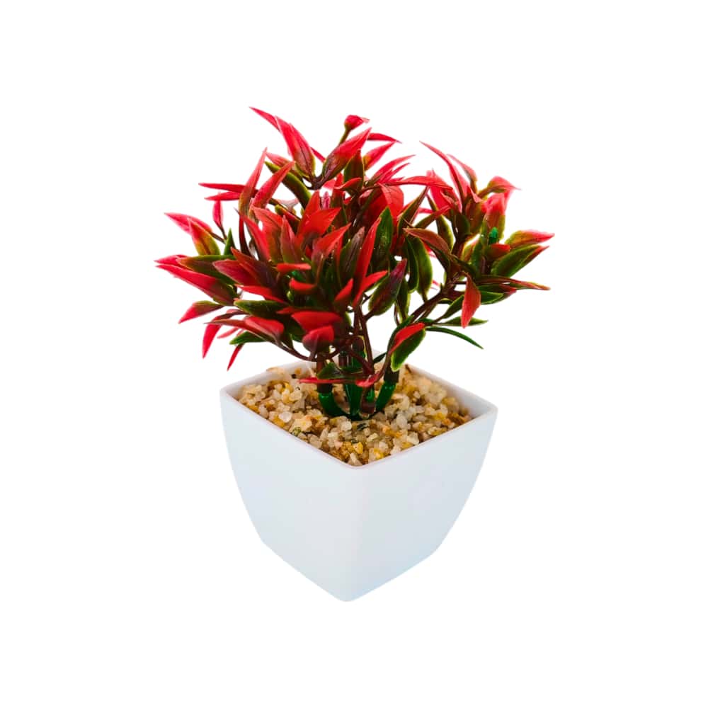 Maceta con plantas artificial verde y rojo Tiara - Miniatura 1