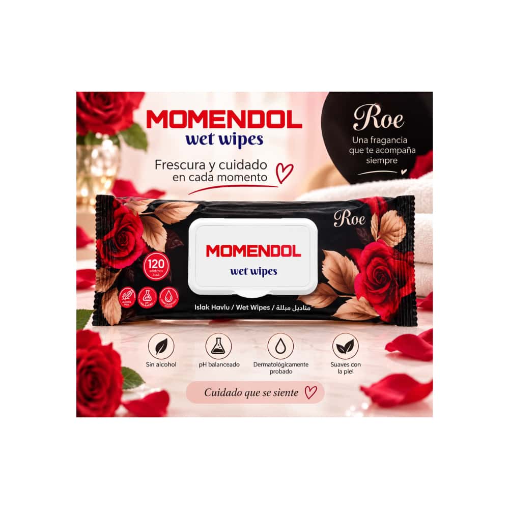 Toallitas húmedas para bebes sin alcohol Momendol (120 U) - Miniatura 4