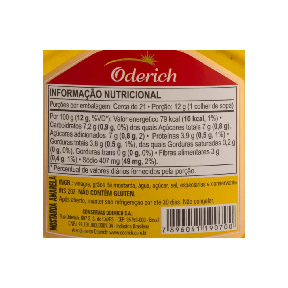 Mostaza amarilla premium Oderich (250 g / 8.82 oz) - Miniatura 2