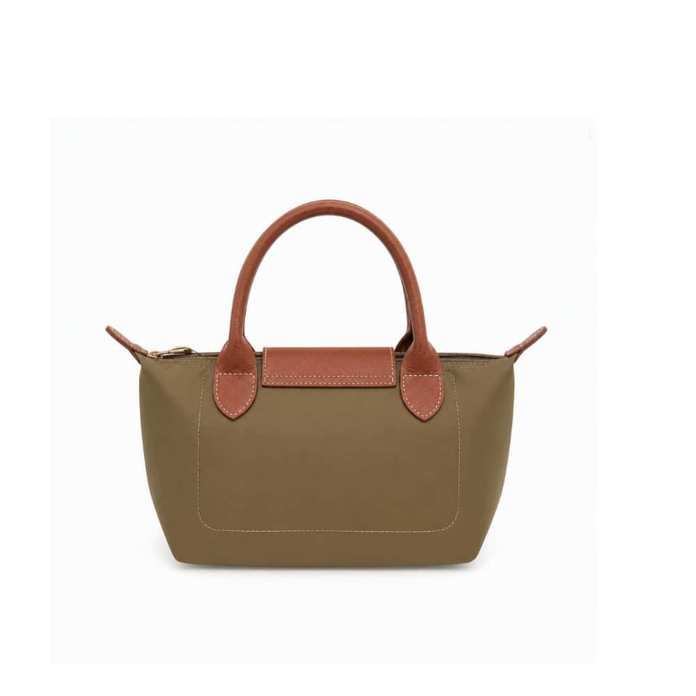 Bolso tote de nailon verde oliva con detalles de piel y asas extraíbles ISABELLA (1 U) - Miniatura 3