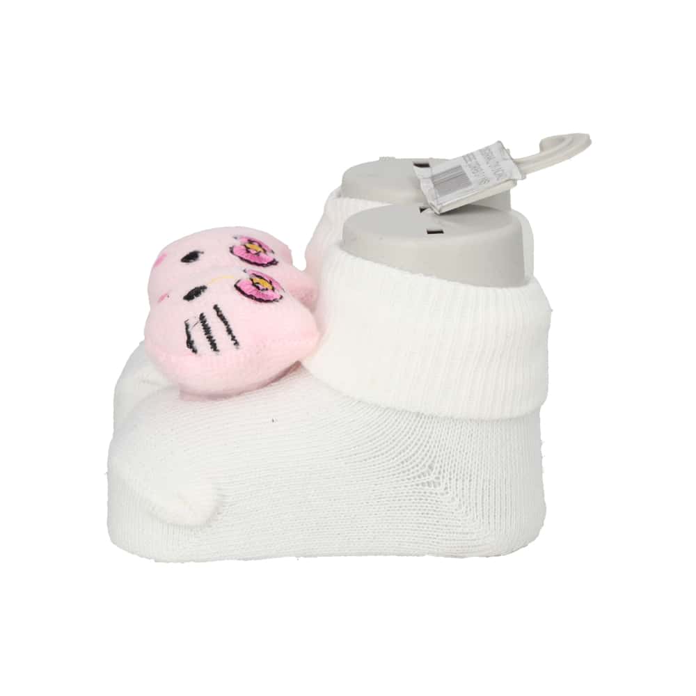 Par de calcetines de color blanco con sonajero de peluche para bebé Ayaydin Miroglio - Miniatura 9