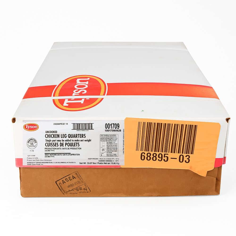 Caja de cuartos traseros de pollo Tyson (15 kg / 33 lb) - Miniatura 3
