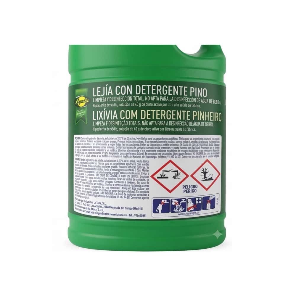 Lejía con detergente de pino limpia y desinfecta Ayala (2 L) - Miniatura 2