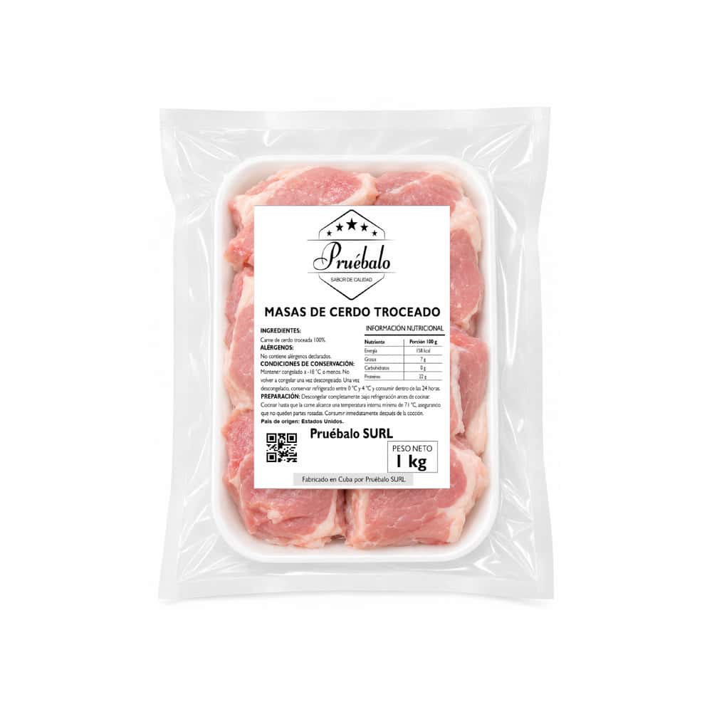 Carne de cerdo troceada Pruébalo (1 kg / 2.2 lb) - Miniatura 2