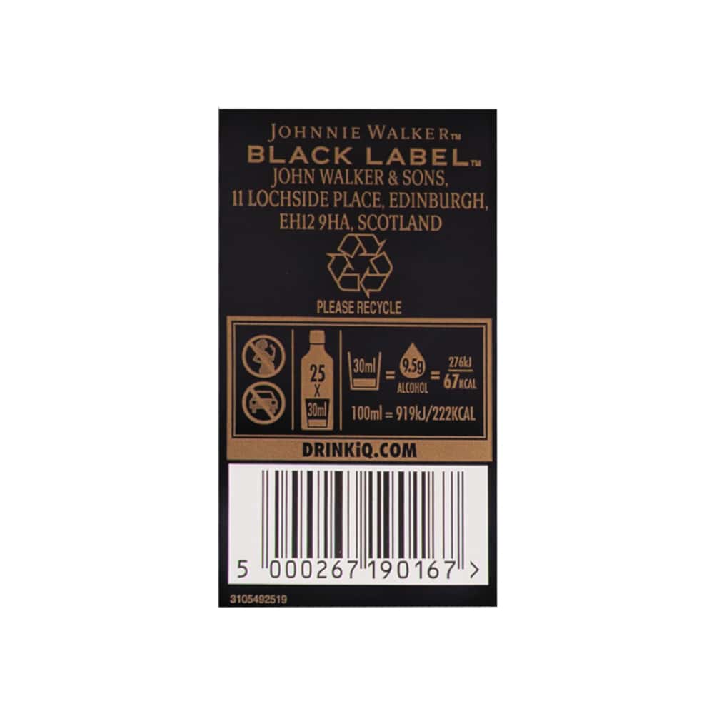 Whisky Black Label 12 años Johnnie Walker (750 ml) - Miniatura 8
