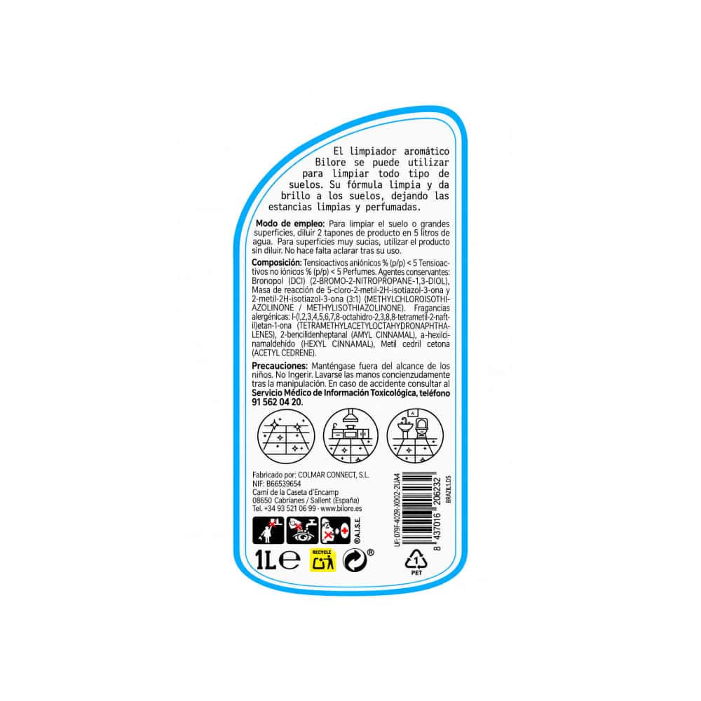 Limpiador Aromático Bilore Frescor Marino (1 L) - Miniatura 3