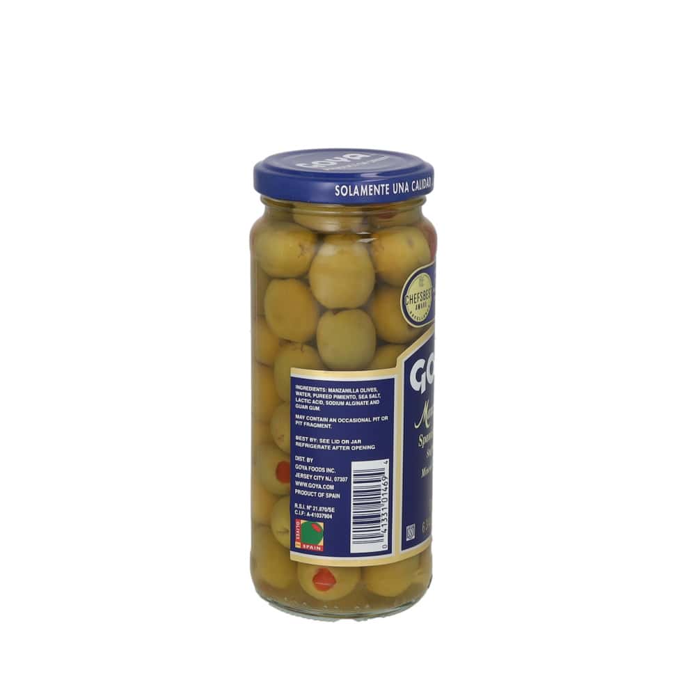 Aceitunas manzanilla españolas rellenas de pimientos picados Goya (191 g / 6.75 oz) - Miniatura 3