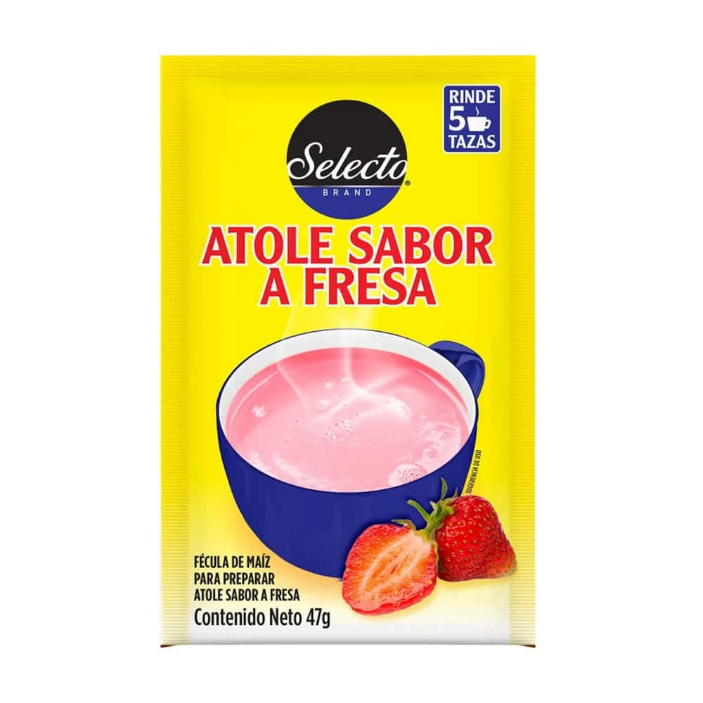 Fécula de maíz para preparar atole sabor fresa Selecto (47 g / 1.65 oz) - Miniatura 4