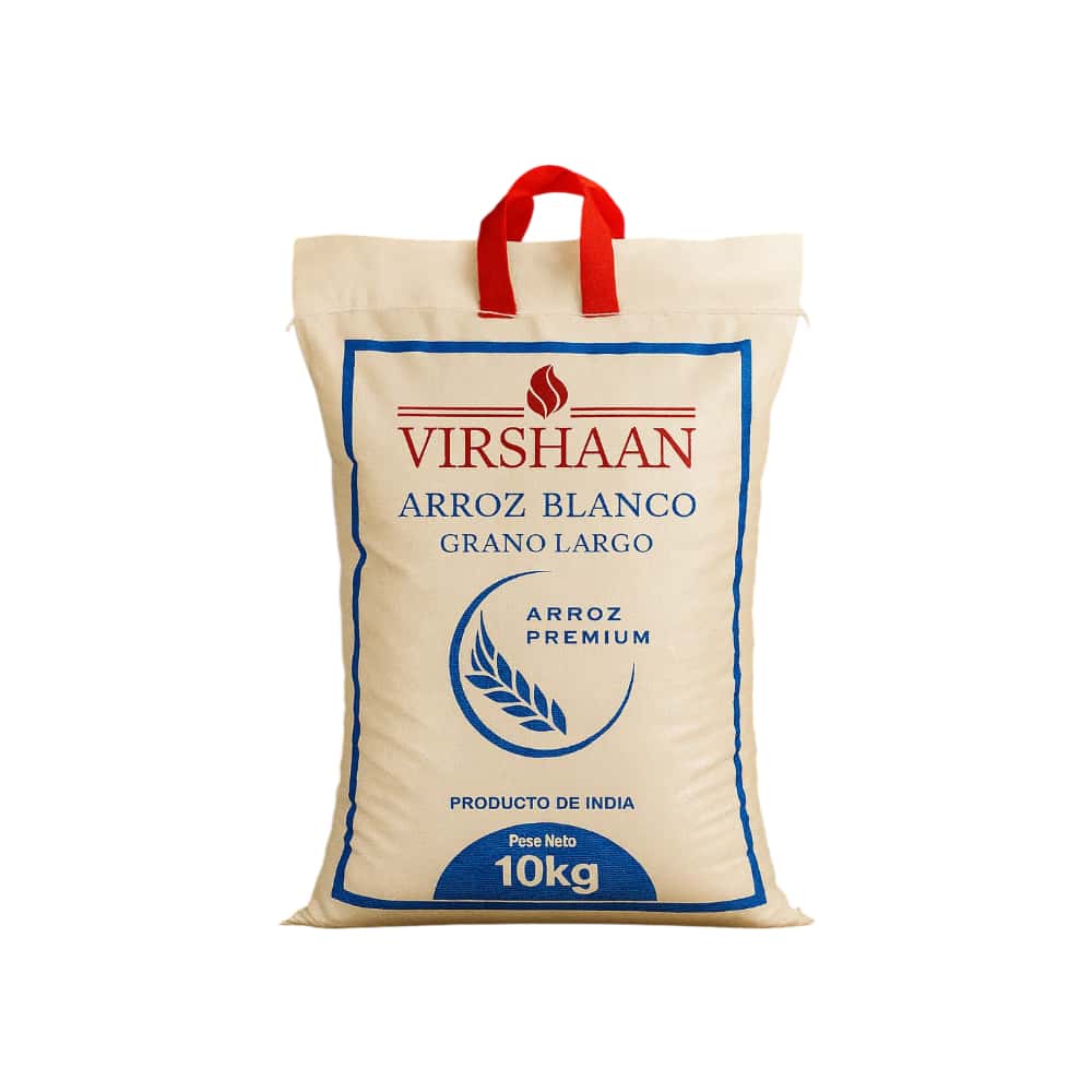Arroz blanco grano largo Virshaan (10 kg / 22 lb) - Miniatura 1