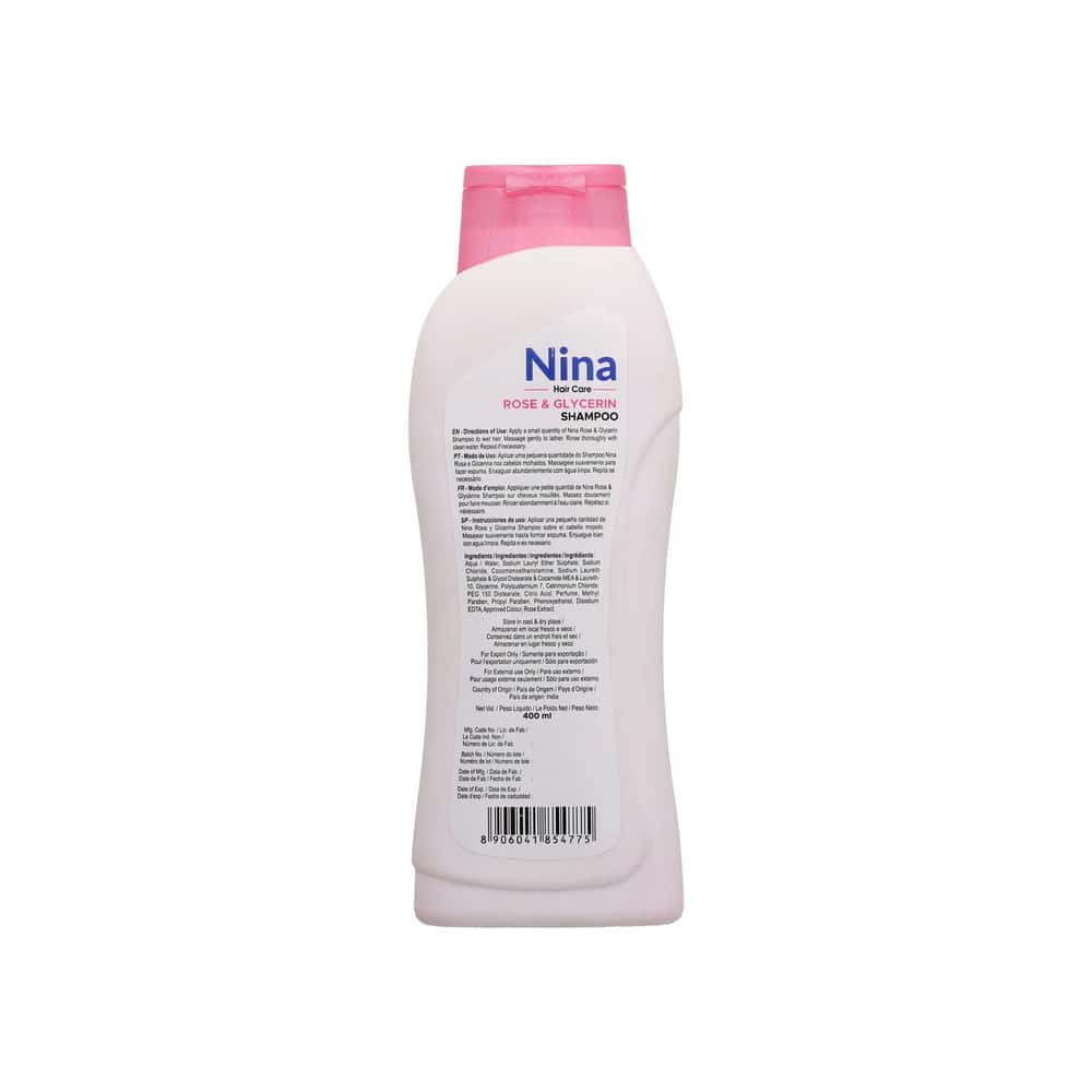Champú de rosa y glicerina Nina (400 ml) - Miniatura 3
