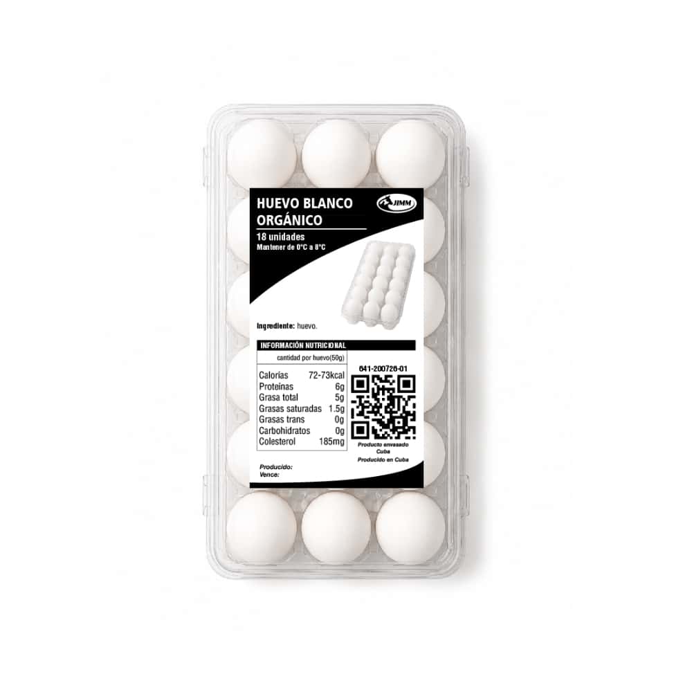 Huevos blancos orgánicos Jimm (18 U) - Miniatura 1