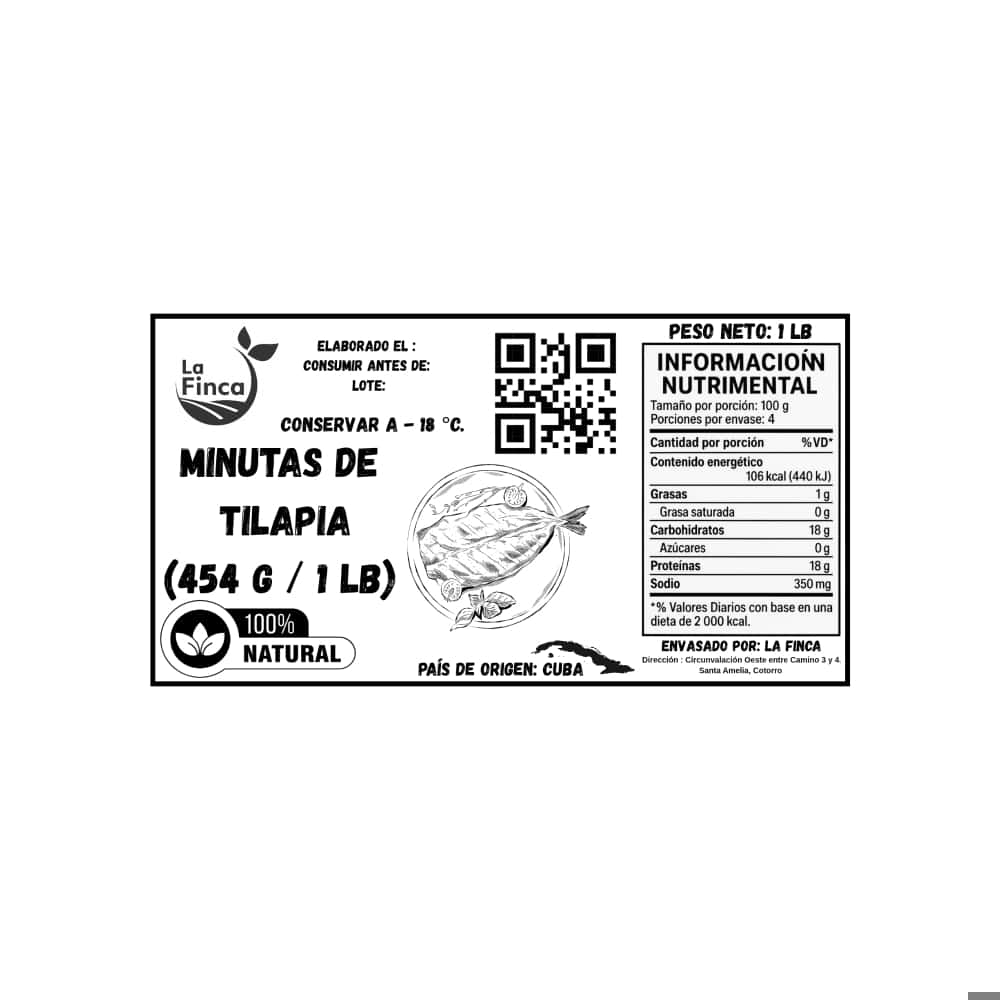 Minuta de tilapia La Finca (454 g / 1 lb) - Miniatura 2