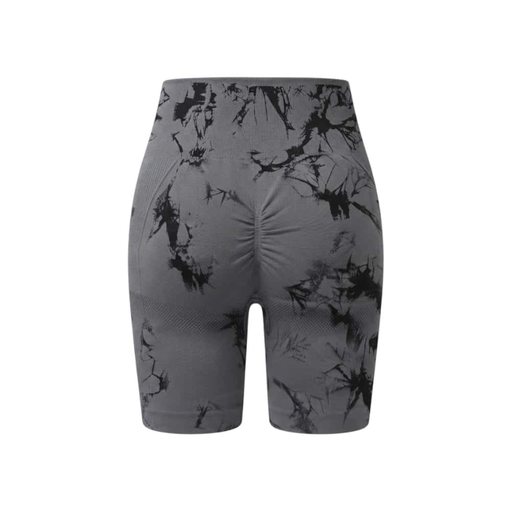 Licra corta de tiro alto con diseño marmoleado gris y negro Lobely wear (Talla: Única) - Miniatura 2