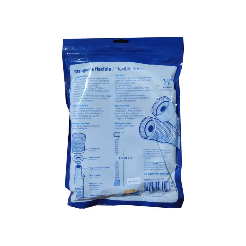 Manguera flexible para ducha 1.5 m Griven - Miniatura 4
