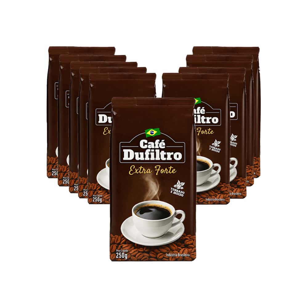 Café tostado y molido extra fuerte Dufiltro (10 x 250 g / 8.8 oz) - Miniatura 1