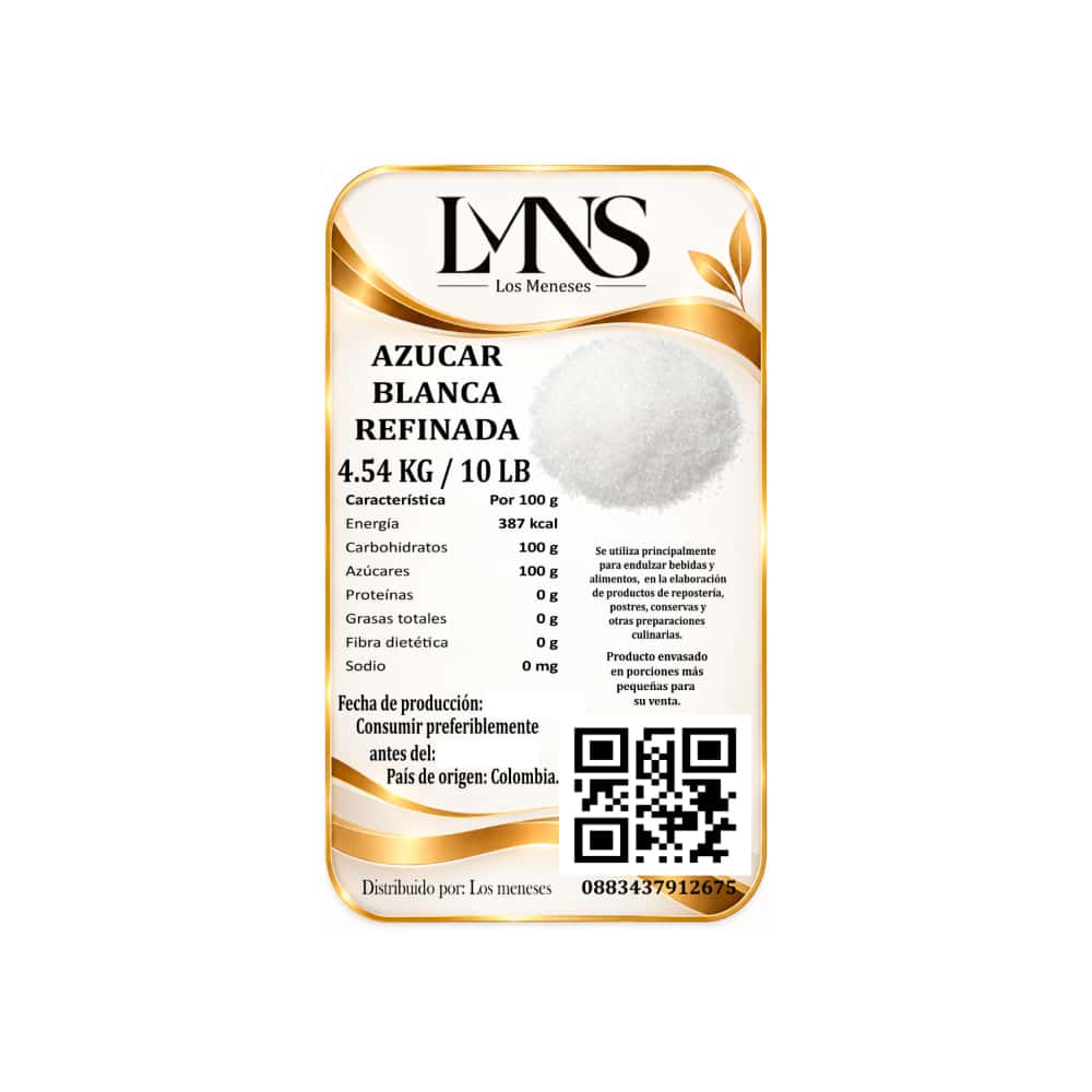 Azúcar blanca refina Los Meneses (4.54 kg / 10 lb) - Miniatura 2