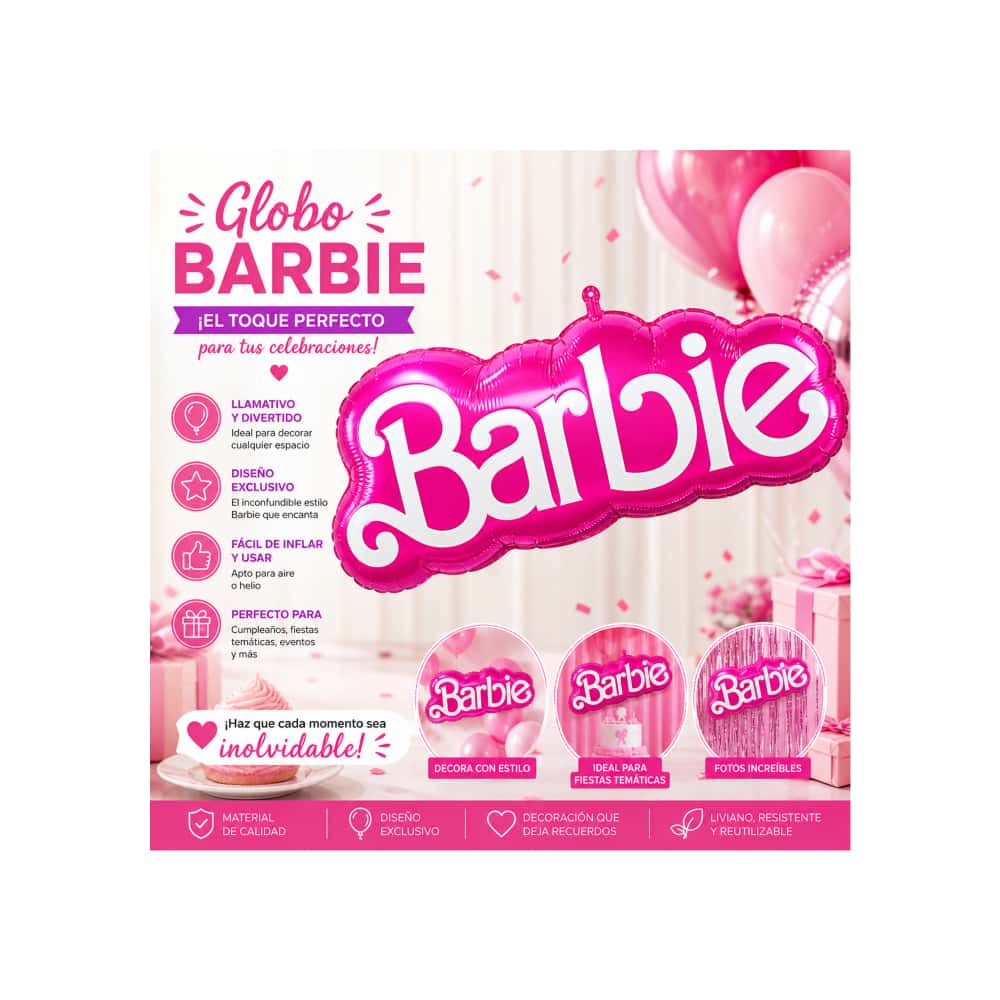 Globo "Barbie" 70 cm x 37 cm Balloon - Miniatura 3