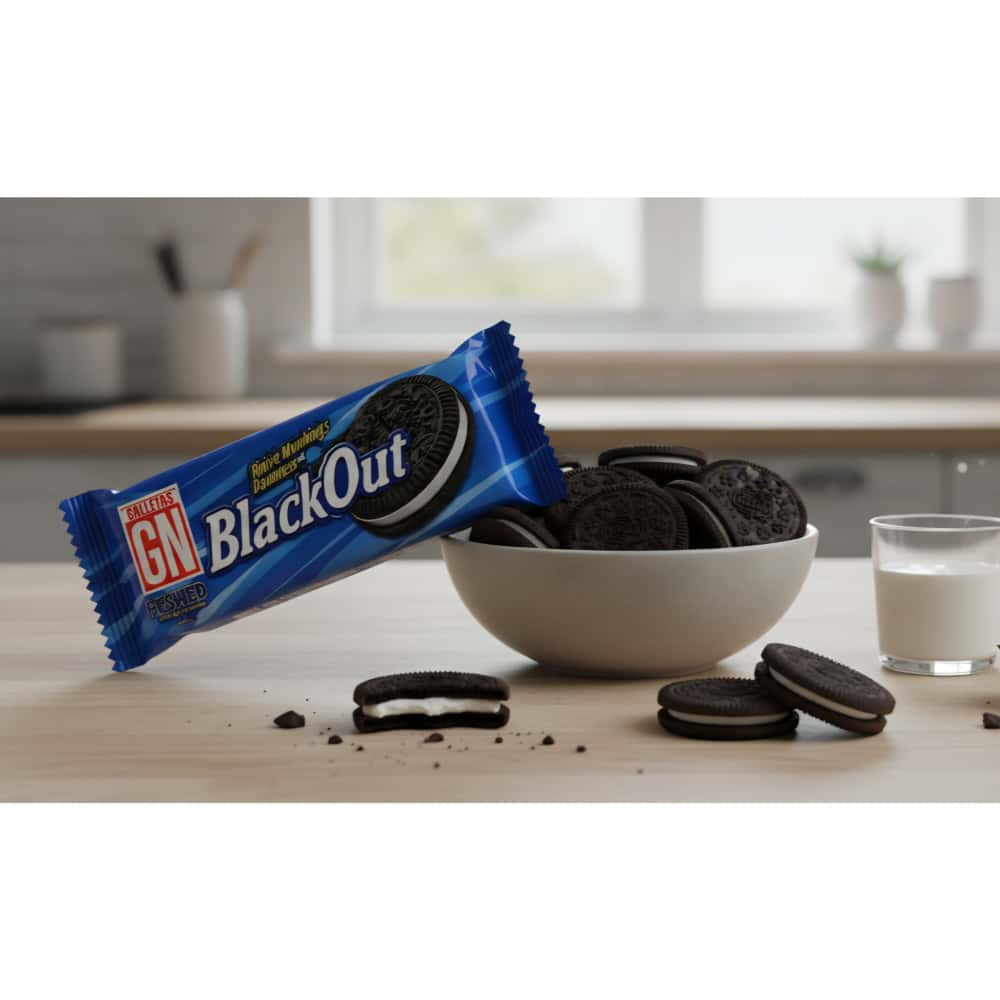 Galletas sabor chocolate con crema sabor vainilla Black Out GN (42 g / 1.48 oz) - Miniatura 5