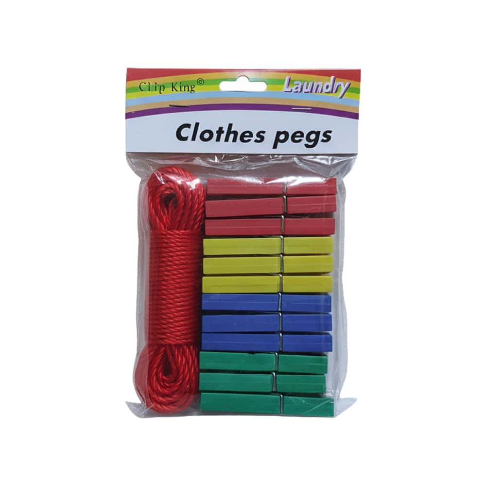 Pinza plástica para ropa con soga para tender Ray (12 U) - Miniatura 2